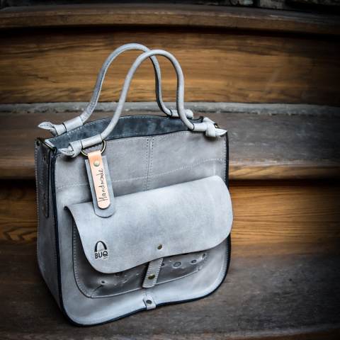 Leather bag Elaine color grey Leather bag Elaine color grey