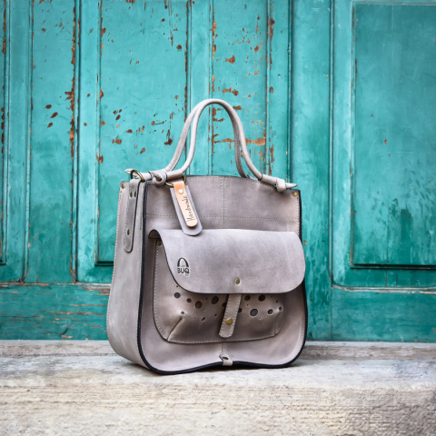 Leather bag Elaine color grey Leather bag Elaine color grey